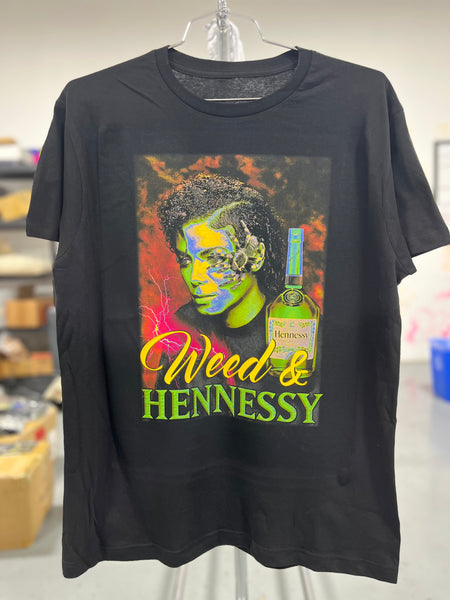 Weed & Hennessey -tee-black